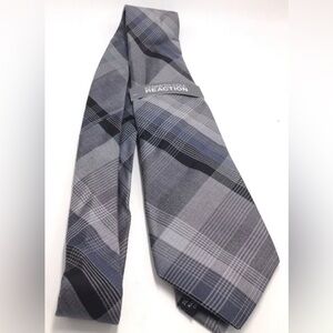 Kenneth Cole Mens Necktie Black Gray Check Classic Slim Neck Tie NEW